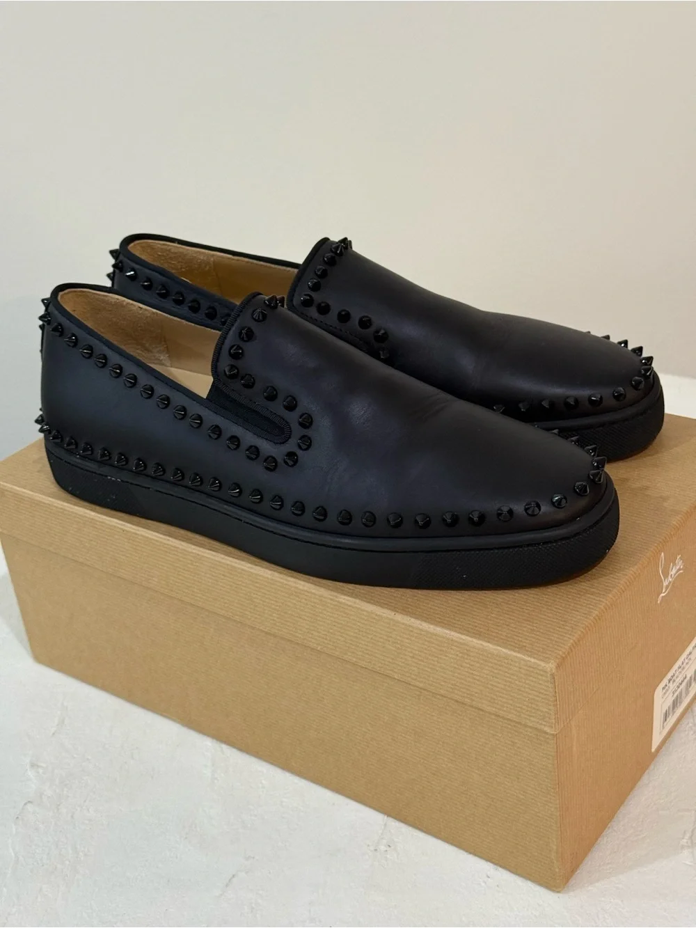 Christian Louboutin PIK BOAT FLAT CALF/GG in black